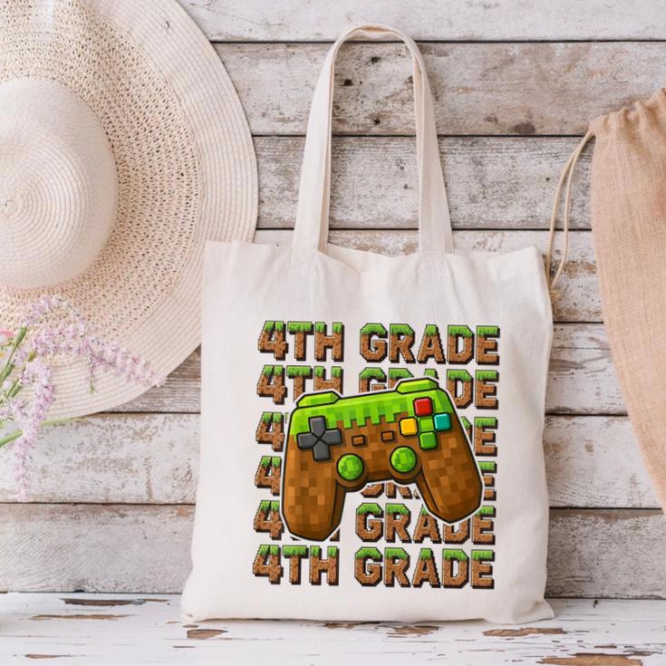 First Day Of 4th Grade Level Begins Back To School Girl Boy Canvas Tote Bag First Day Of 4th Grade Level Begins Back To School Girl Boy Canvas Tote Bag