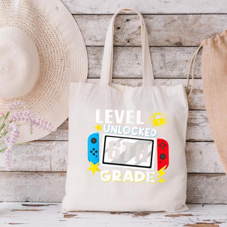 First Day Of 6th Grade Level Unlocked Game Back To School Canvas Tote Bag
