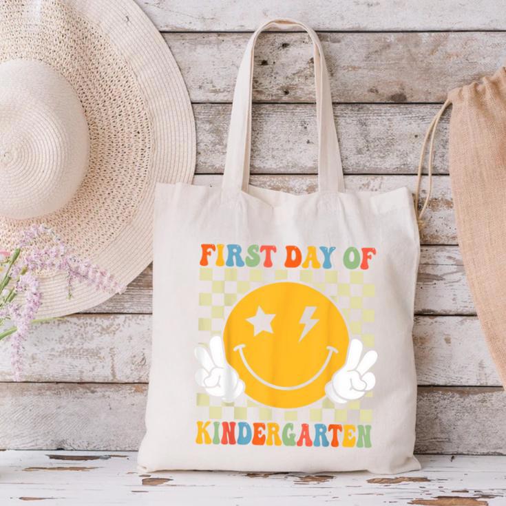 First Day Of Kindergarten Retro Back To School Girls Kids Canvas Tote Bag First Day Of Kindergarten Retro Back To School Girls Kids Canvas Tote Bag