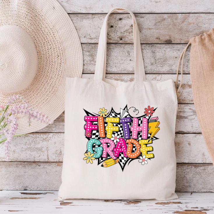 First Day Of School Fifth Grade Back To School Kids Canvas Tote Bag First Day Of School Fifth Grade Back To School Kids Canvas Tote Bag
