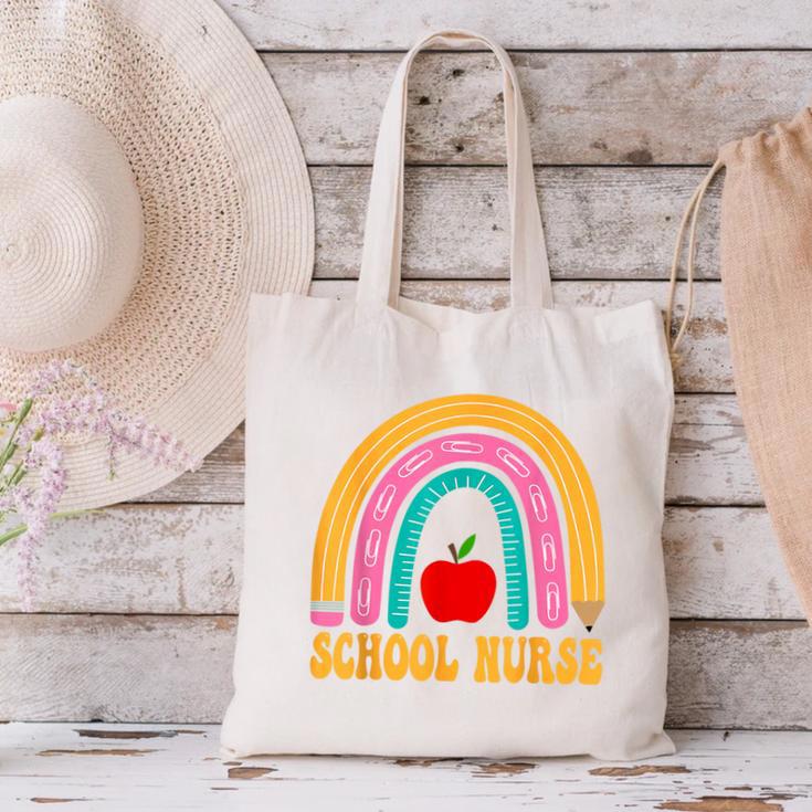 First Day Of School Nurse Back To School Rainbow Pencil Canvas Tote Bag First Day Of School Nurse Back To School Rainbow Pencil Canvas Tote Bag