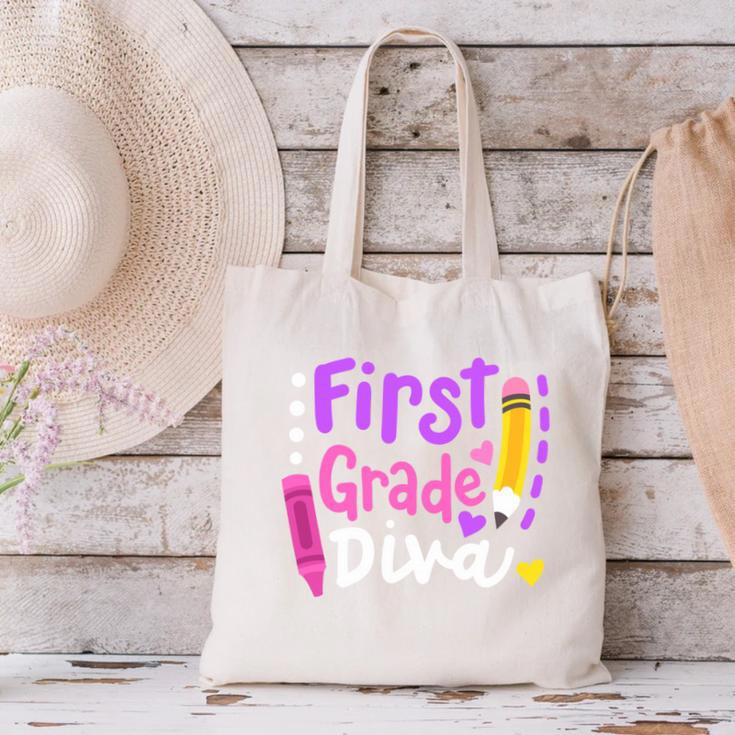 First Grade Diva Welcome Back To School 1st Grade Kids Performance Canvas Tote Bag First Grade Diva Welcome Back To School 1st Grade Kids Performance Canvas Tote Bag