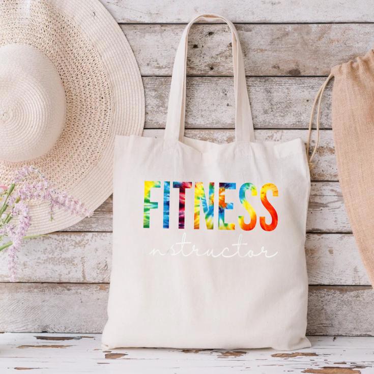 Fitness Instructor Tie Dye Back To School For Women For Work Canvas Tote Bag Fitness Instructor Tie Dye Back To School For Women For Work Canvas Tote Bag