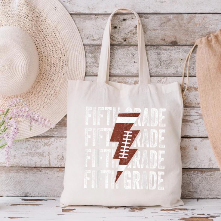 Football Fifth Grade First Day Of 5th Grade Back To School Canvas Tote Bag Football Fifth Grade First Day Of 5th Grade Back To School Canvas Tote Bag