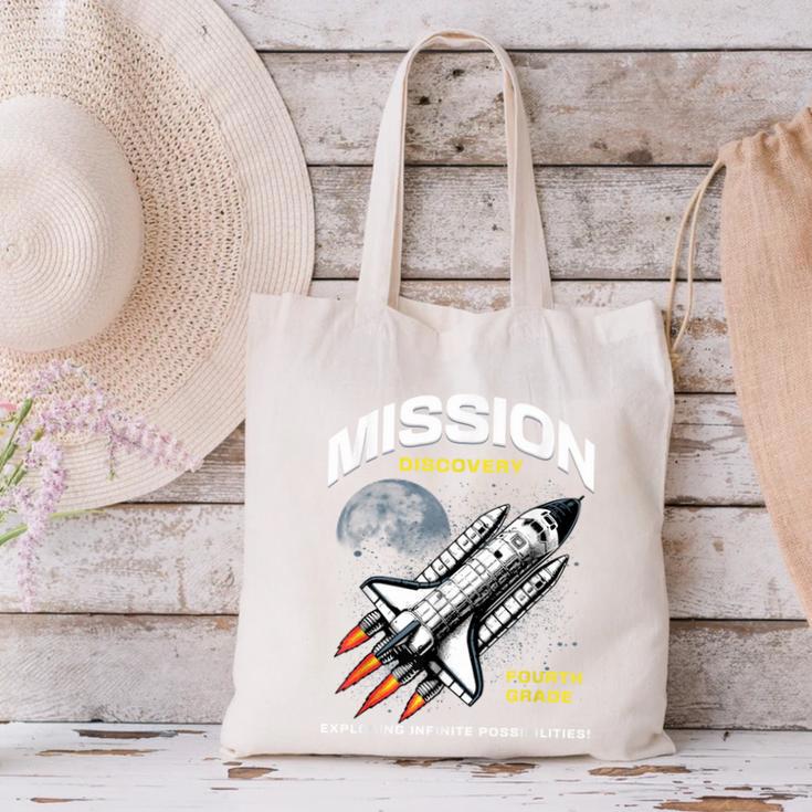 Fourth Grade Back To School Space Rocket Astronaut Canvas Tote Bag