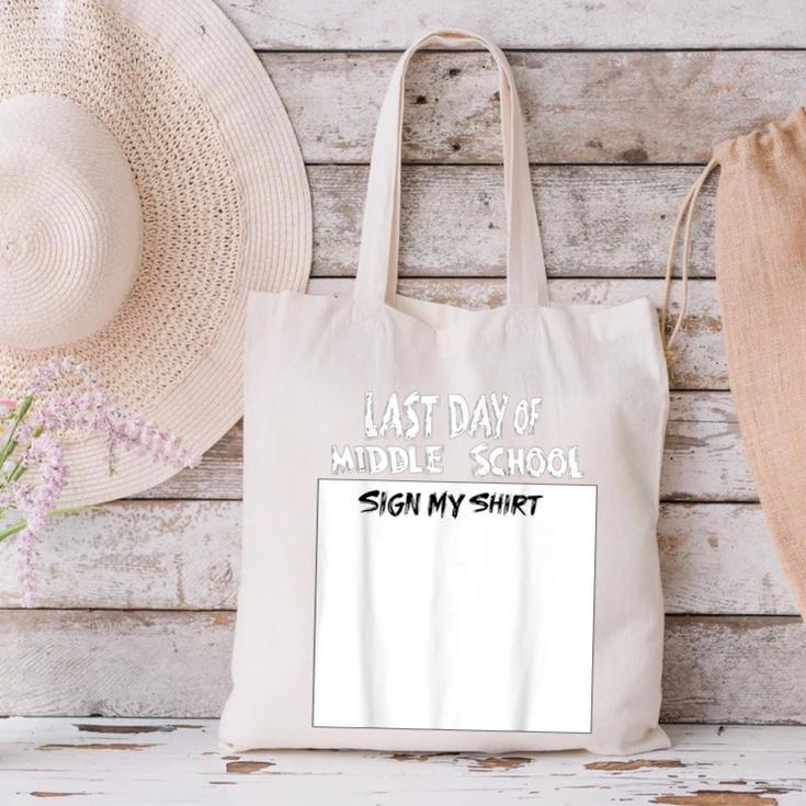 Fun Last Day Of School Sign My Shirt Back To School Cool Canvas Tote Bag