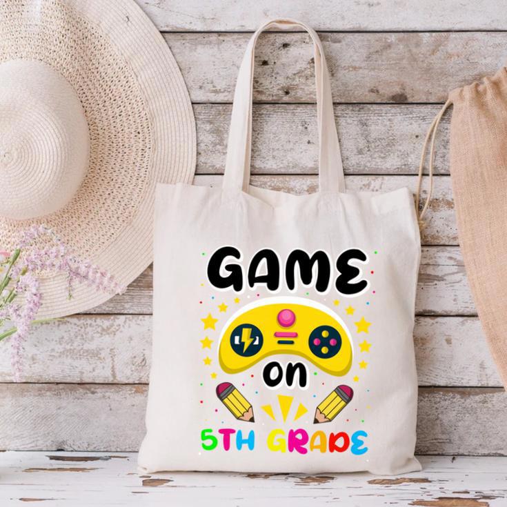 Game On 5th Grade Cute Video Gamer Back To School 20256Kids Canvas Tote Bag Game On 5th Grade Cute Video Gamer Back To School 20256Kids Canvas Tote Bag