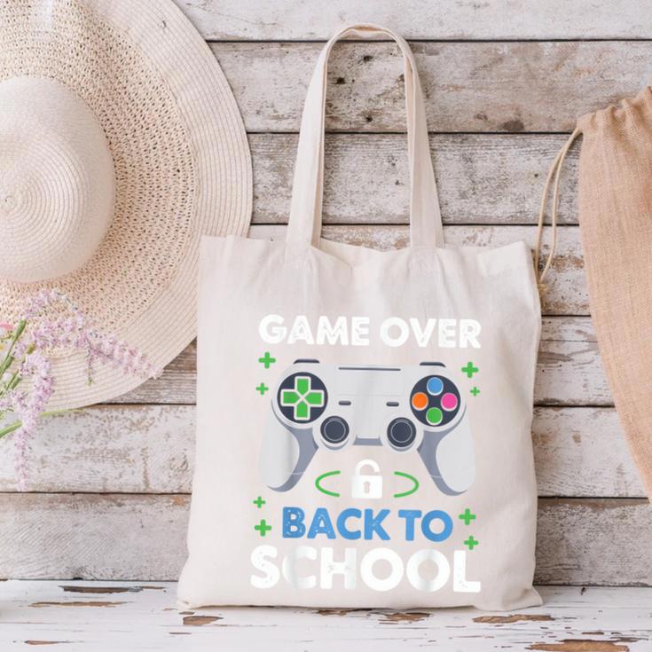 Game Over Back To School Kids First Day School Canvas Tote Bag Game Over Back To School Kids First Day School Canvas Tote Bag