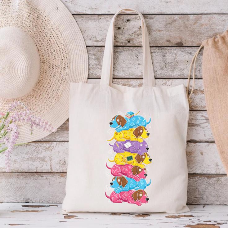 German Shorthaired Pointer Rainbow Back To School Boys Girls Canvas Tote Bag German Shorthaired Pointer Rainbow Back To School Boys Girls Canvas Tote Bag