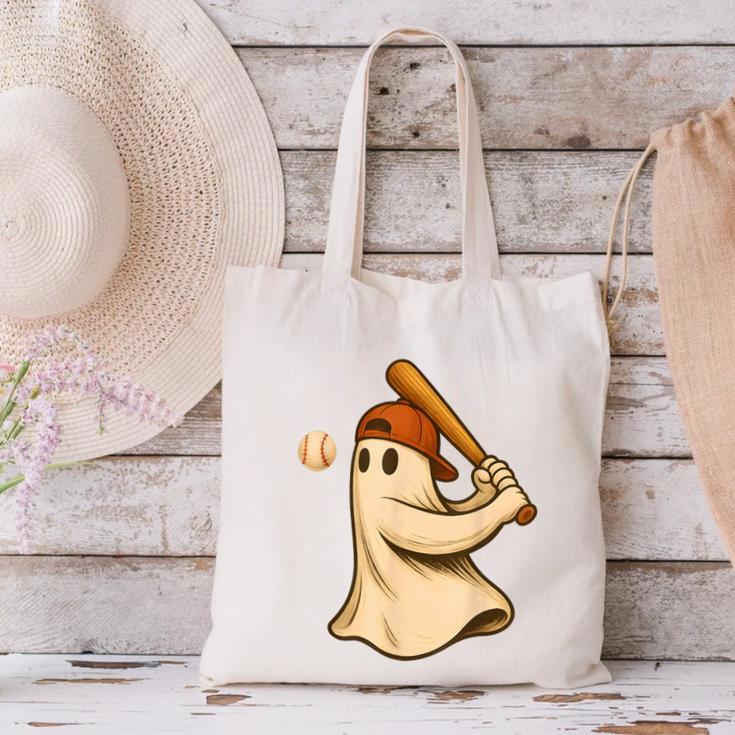Ghost Baseball Halloween Costume Men Boys Kids Canvas Tote Bag Ghost Baseball Halloween Costume Men Boys Kids Canvas Tote Bag