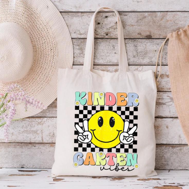 Girls Kindergarten Vibes Smile Face Back To School Kinder Canvas Tote Bag Girls Kindergarten Vibes Smile Face Back To School Kinder Canvas Tote Bag