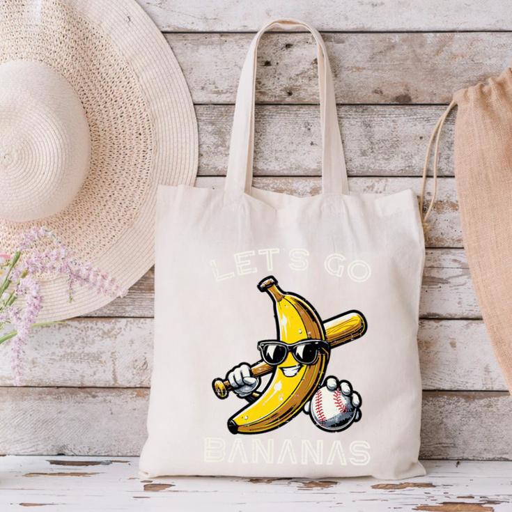 Lets Go Bananas Baseball Retro Sports Boys Kids Men Youth Premium Tri-Blend Canvas Tote Bag