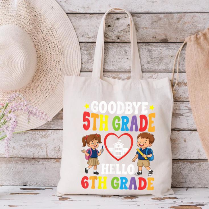 Goodbye 5th Grade Hello 6th Grade Graduate Back To School Canvas Tote Bag