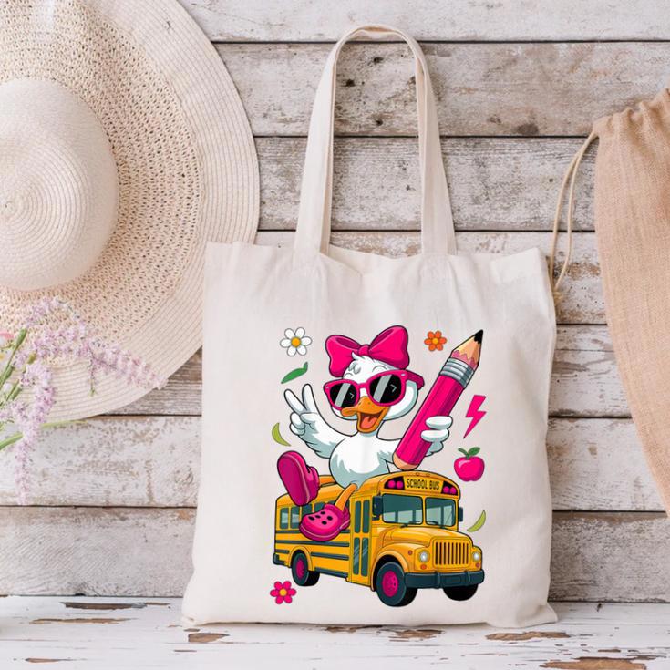 Goose Back To School First Day Of School Girls Boys Canvas Tote Bag Goose Back To School First Day Of School Girls Boys Canvas Tote Bag