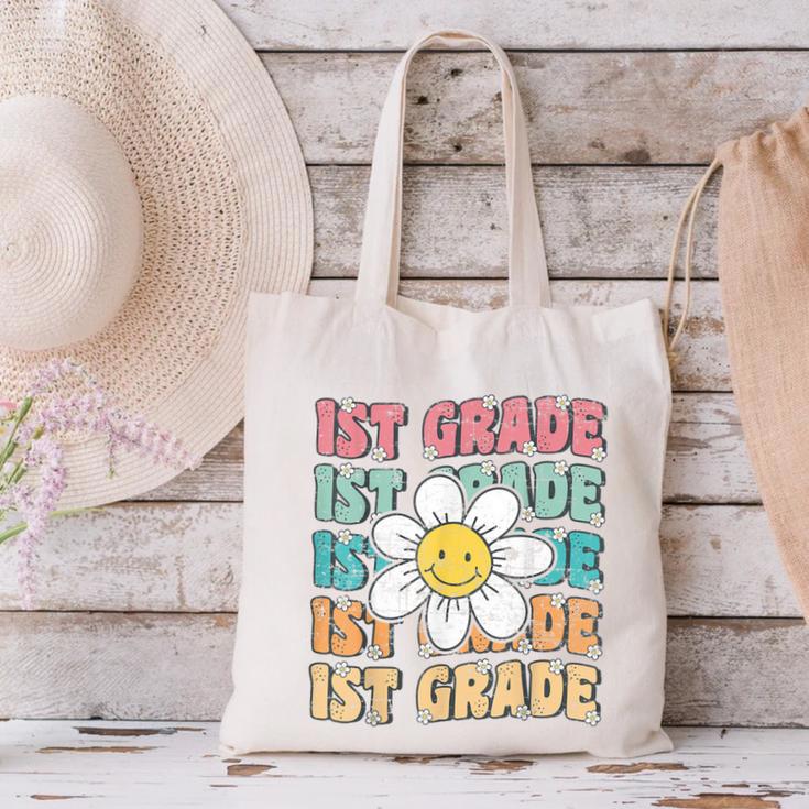Groovy 1st Grade Back To School First Day Of First Grade Canvas Tote Bag Groovy 1st Grade Back To School First Day Of First Grade Canvas Tote Bag