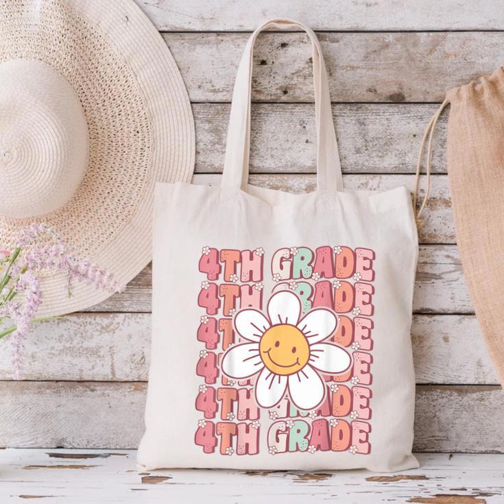 Groovy 4th Grade Back To School First Day Of Fourth Grade Canvas Tote Bag Groovy 4th Grade Back To School First Day Of Fourth Grade Canvas Tote Bag