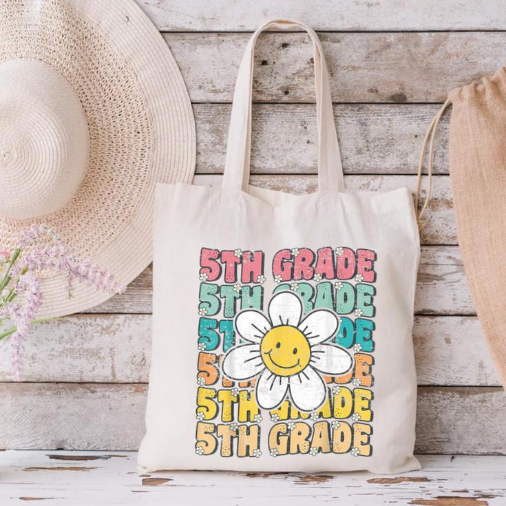 Groovy 5th Grade Back To School First Day Of Fifth Grade Canvas Tote Bag