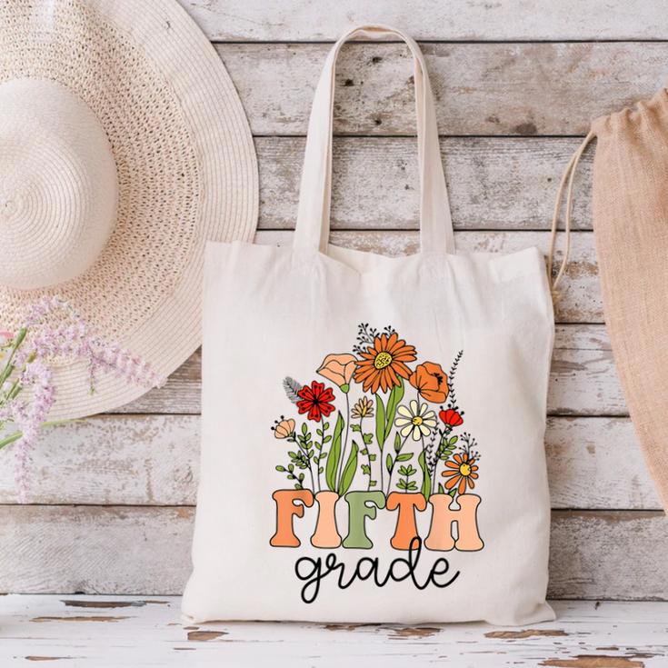 Groovy Fifth Grade Wildflowers Back To School 5th Grade Canvas Tote Bag Groovy Fifth Grade Wildflowers Back To School 5th Grade Canvas Tote Bag