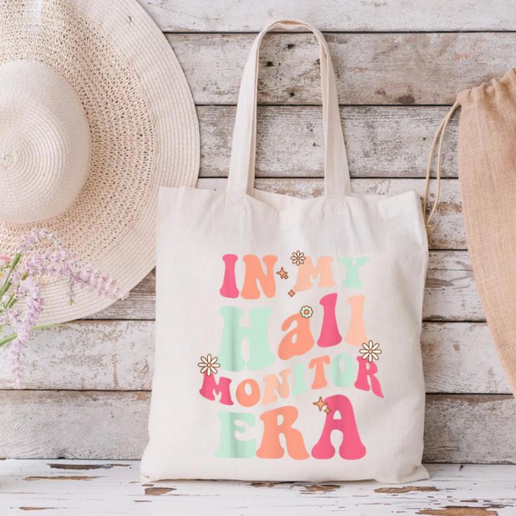 In My Hall Monitor Era School Student Back To School Groovy Canvas Tote Bag In My Hall Monitor Era School Student Back To School Groovy Canvas Tote Bag