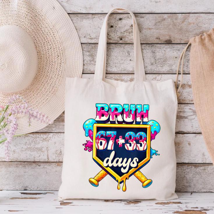 Happy 6733 Days Of School Baseball Drip 100th Day Of School Canvas Tote Bag