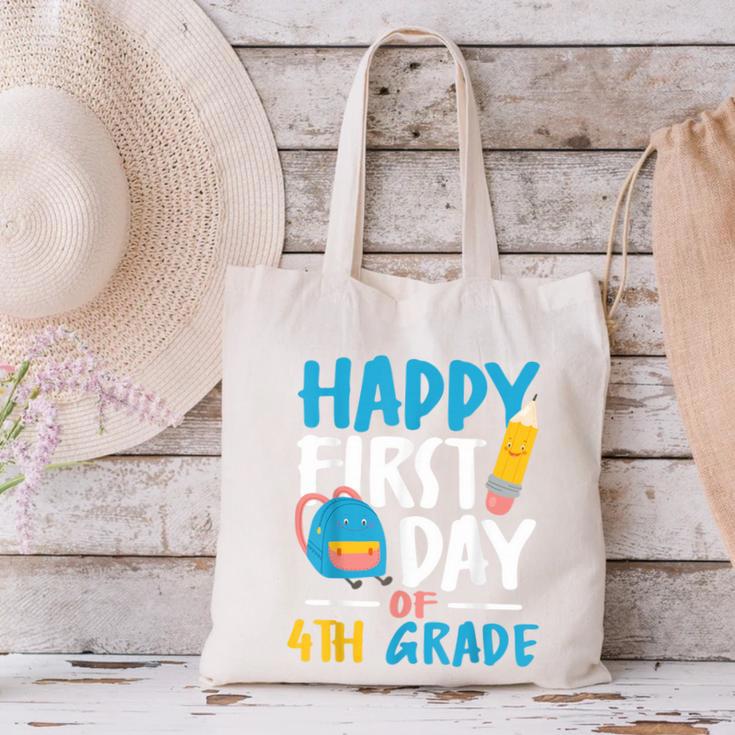 Happy First Day Of 4th Grade Student Back To School Canvas Tote Bag Happy First Day Of 4th Grade Student Back To School Canvas Tote Bag