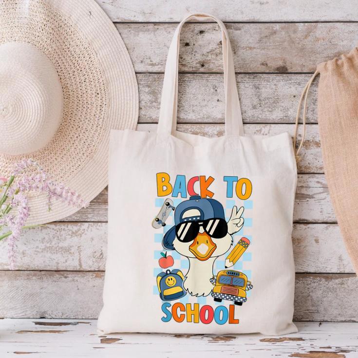 Happy First Day Of School Back To School Goose Boys Kids Canvas Tote Bag Happy First Day Of School Back To School Goose Boys Kids Canvas Tote Bag