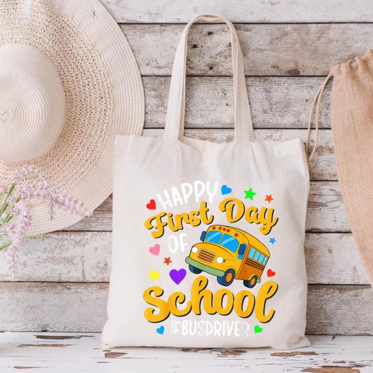 Happy First Day Of School Bus Driver Back To School Canvas Tote Bag