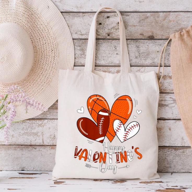 Happy Valentines Day Basketball Baseball Football Boys Canvas Tote Bag Happy Valentines Day Basketball Baseball Football Boys Canvas Tote Bag