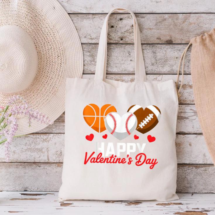 Happy Valentine’s Day Basketball Football Baseball Hearts Canvas Tote Bag Happy Valentine’s Day Basketball Football Baseball Hearts Canvas Tote Bag