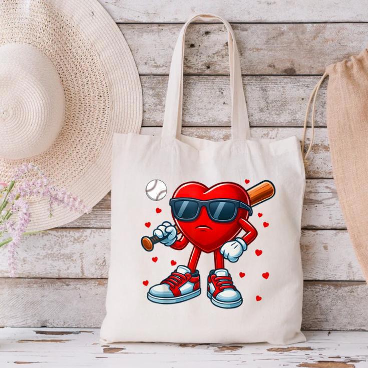 Heart Love Baseball Valentine Outfit Men Boy Canvas Tote Bag