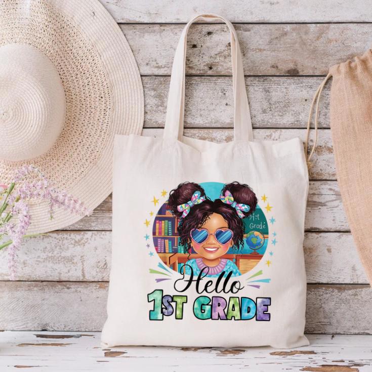 Hello 1st Grade Girl Back To School Kids Boys Girls Canvas Tote Bag Hello 1st Grade Girl Back To School Kids Boys Girls Canvas Tote Bag