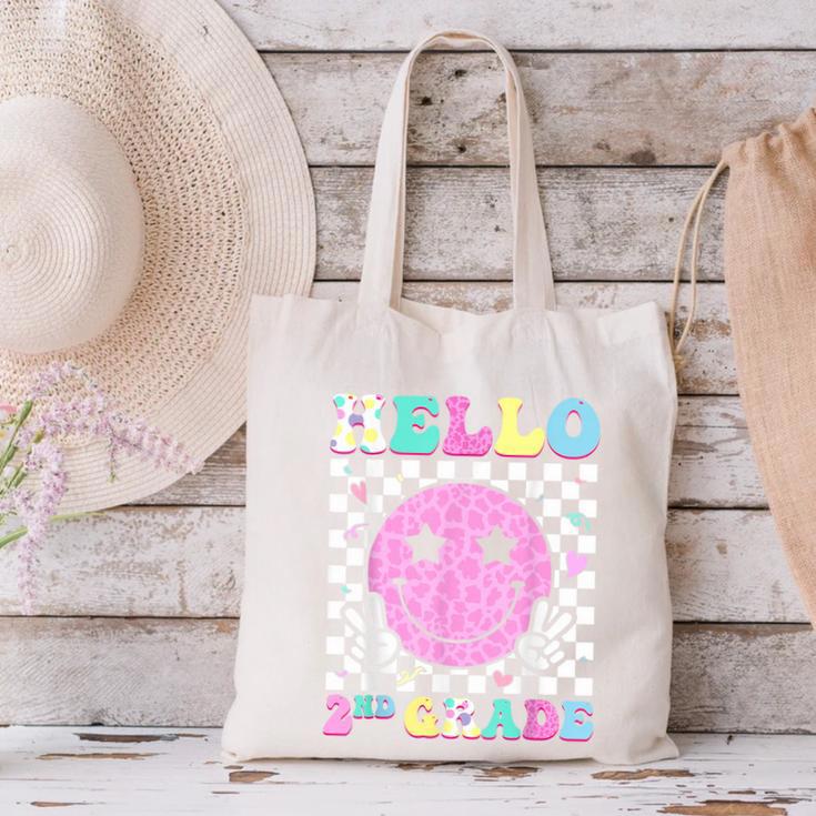 Hello 2nd Grade Groovy Back To School Second Grade Girls Kid Canvas Tote Bag Hello 2nd Grade Groovy Back To School Second Grade Girls Kid Canvas Tote Bag