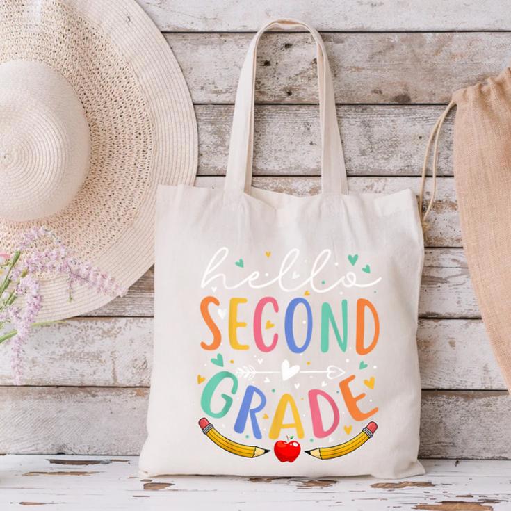 Hello 2nd Grade Tshirt Second Grade Back To School Canvas Tote Bag Hello 2nd Grade Tshirt Second Grade Back To School Canvas Tote Bag