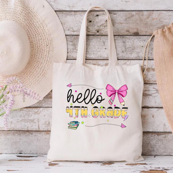 Hello 4th Grade Girls Coquette Fourth Grade Back To School Canvas Tote Bag Hello 4th Grade Girls Coquette Fourth Grade Back To School Canvas Tote Bag