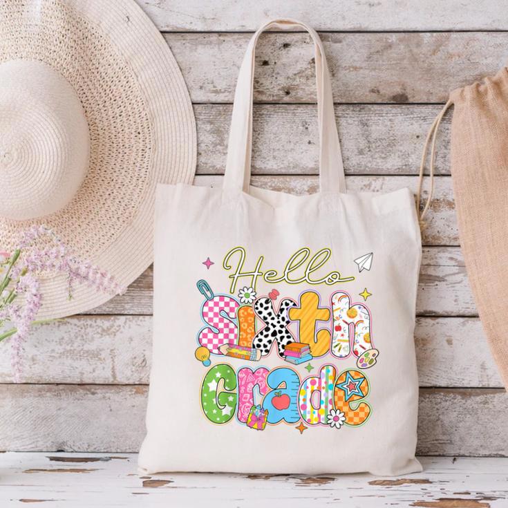 Hello 6th Grade First Day Of School Back To School Boy Girls Canvas Tote Bag Hello 6th Grade First Day Of School Back To School Boy Girls Canvas Tote Bag