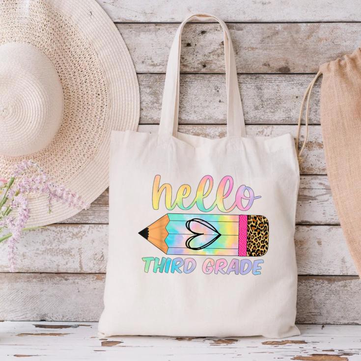 Hello Third Grade Back To School Pencil Tie Dye 3rd Grade Canvas Tote Bag Hello Third Grade Back To School Pencil Tie Dye 3rd Grade Canvas Tote Bag