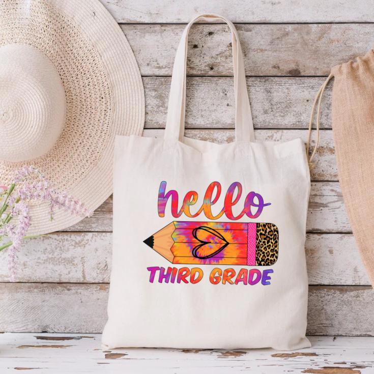 Hello Third Grade Back To School Pencil Tie Dye 3rd Grade Performance Canvas Tote Bag