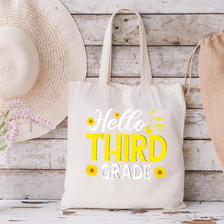 Hello Third Grade Sunflower 3rd Grade Vibes Back To School Canvas Tote Bag