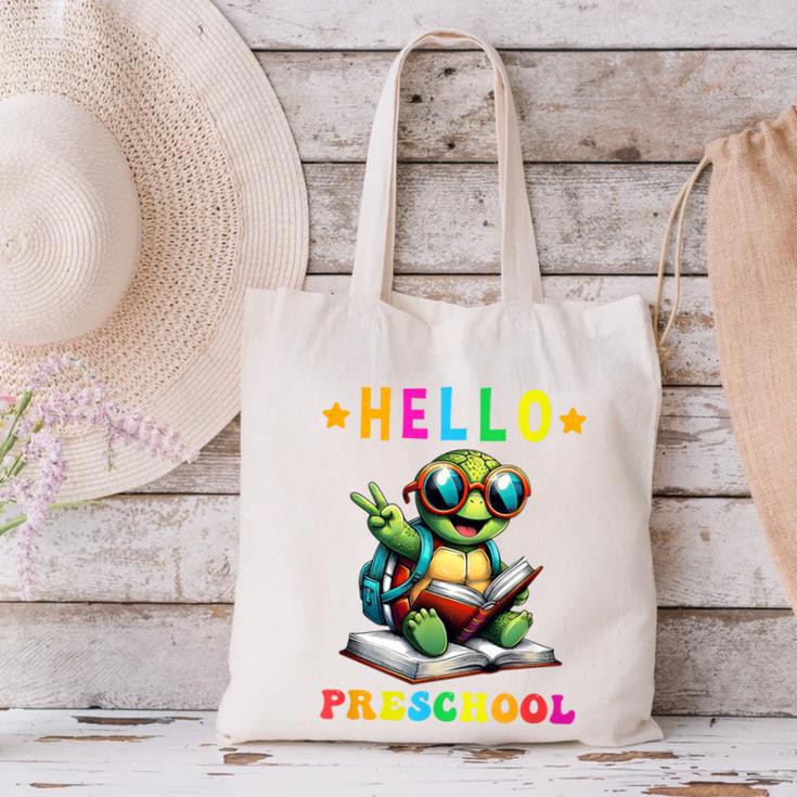 Hello Turtle Lovers From Back To School For Boys And Girls Canvas Tote Bag Hello Turtle Lovers From Back To School For Boys And Girls Canvas Tote Bag