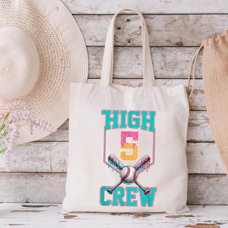 Hi 5 Birthday Party Decorations For Boy Baseball Drip 5th Canvas Tote Bag Hi 5 Birthday Party Decorations For Boy Baseball Drip 5th Canvas Tote Bag