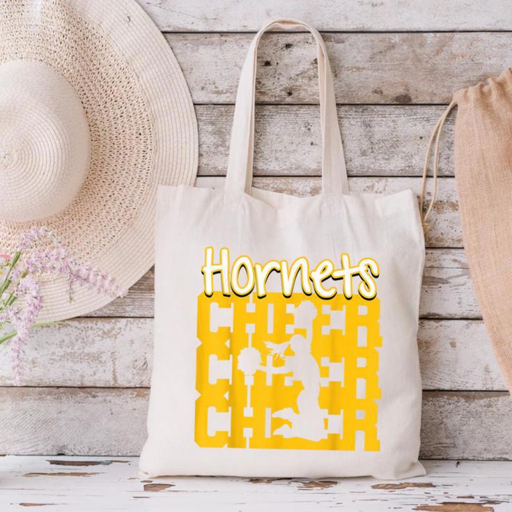 Hornets Cheer Back To School Cheerleading Spirit GY Canvas Tote Bag Hornets Cheer Back To School Cheerleading Spirit GY Canvas Tote Bag