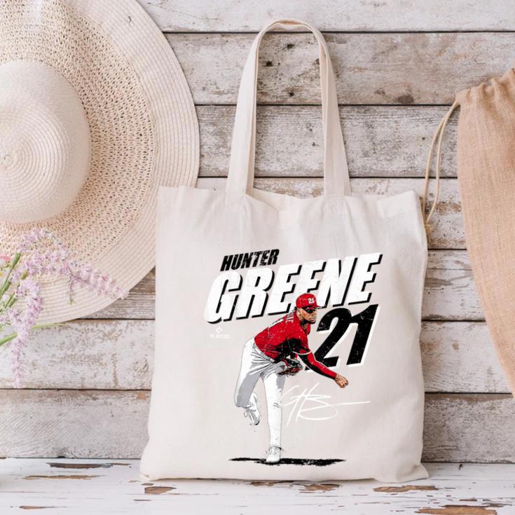 Hunter Greene Cincinnati MLB Baseball Players MLBHGR204M Canvas Tote Bag Hunter Greene Cincinnati MLB Baseball Players MLBHGR204M Canvas Tote Bag
