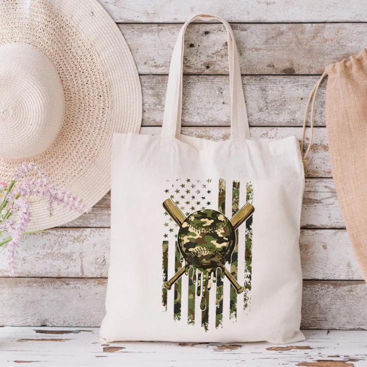 Ice Cream Baseball Drip For Boys Camo USA Flag Camouflage Canvas Tote Bag Ice Cream Baseball Drip For Boys Camo USA Flag Camouflage Canvas Tote Bag