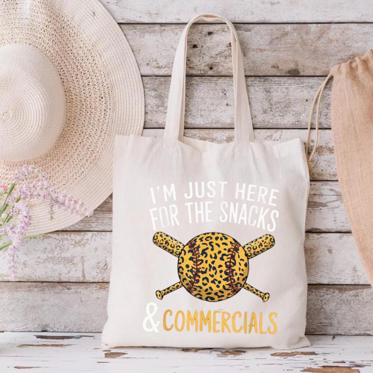 I'm Just Here For The Snacks And Commercials Baseball Canvas Tote Bag I'm Just Here For The Snacks And Commercials Baseball Canvas Tote Bag