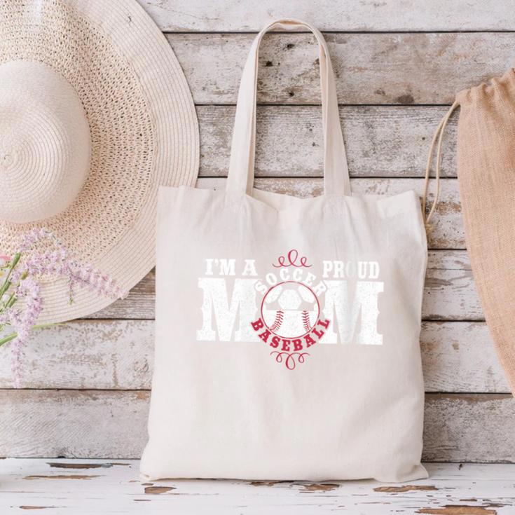 I'm a Proud Soccer Baseball Mom Canvas Tote Bag