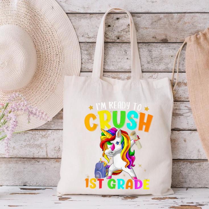 I'm Ready To Crush 1st Grade Dabbing Unicorn Back To School Canvas Tote Bag