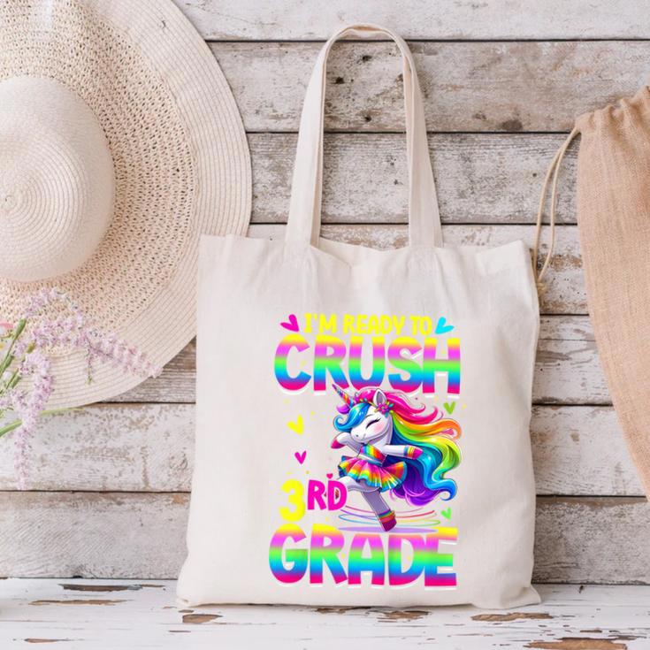 I'm Ready To Crush 3rd Grade Back To School Dancing Unicorn Canvas Tote Bag