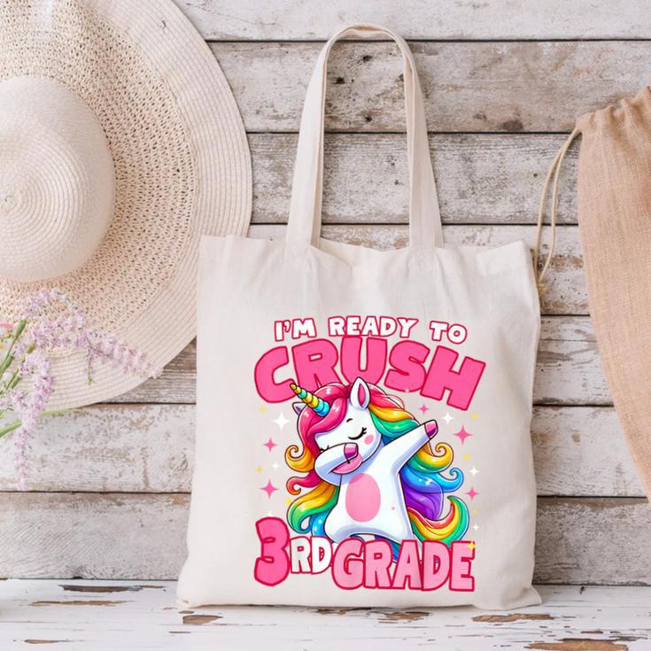 I'm Ready To Crush 3rd Grade Dabbing Unicorn Back To School Canvas Tote Bag I'm Ready To Crush 3rd Grade Dabbing Unicorn Back To School Canvas Tote Bag