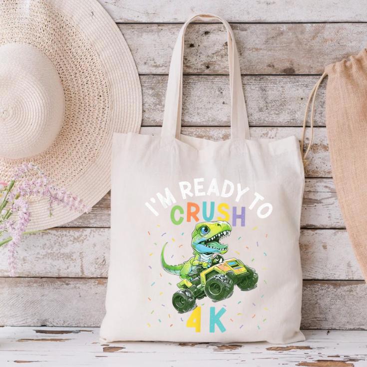I'm Ready To Crush 4K Dinosaur Back To School 4K Kid Canvas Tote Bag