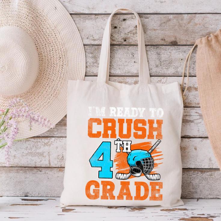 I'm Ready To Crush 4th Grade Hockey Kids Back To School Premium Tri-Blend Canvas Tote Bag I'm Ready To Crush 4th Grade Hockey Kids Back To School Premium Tri-Blend Canvas Tote Bag